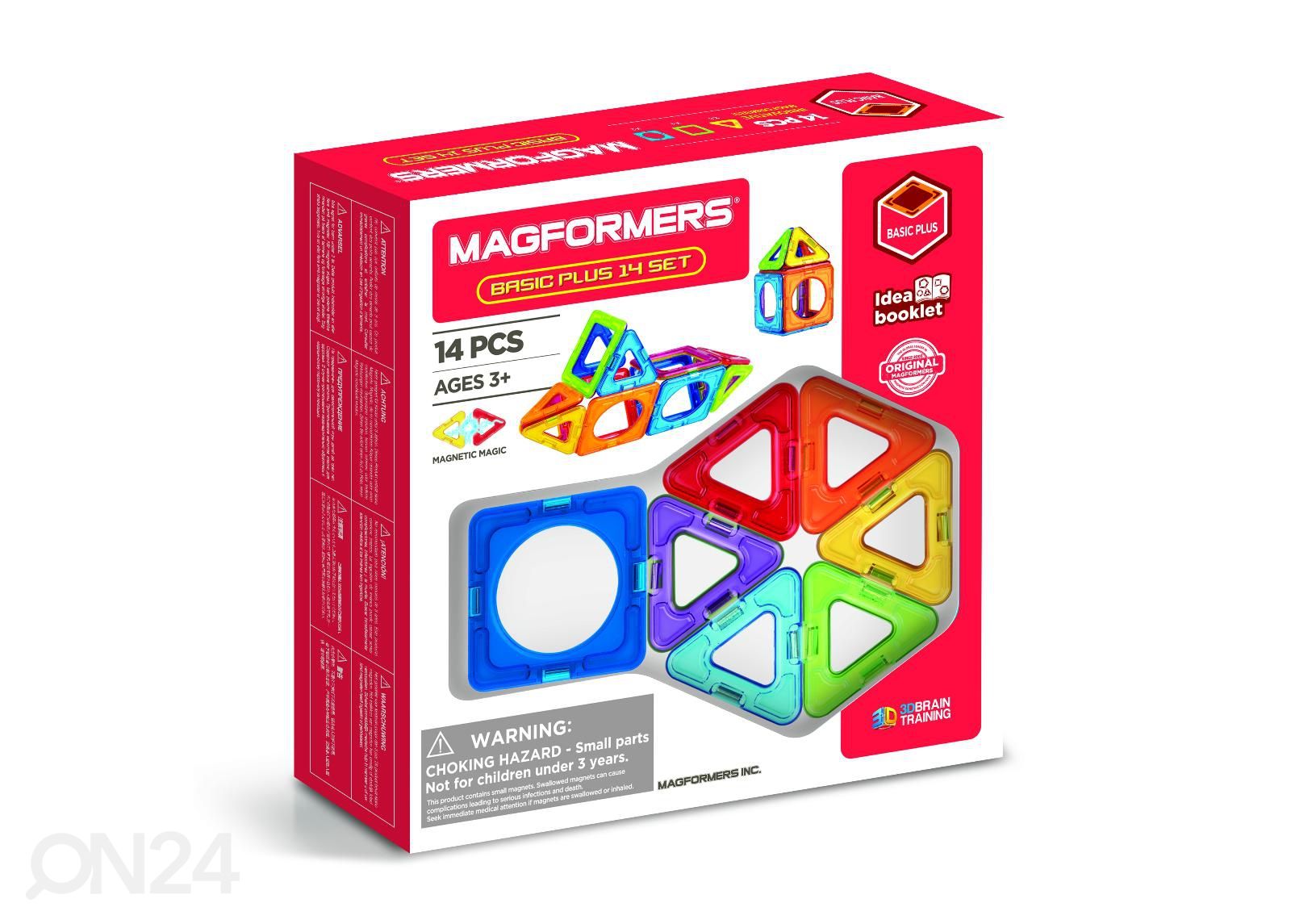 Magformers Magnetkonstruktori komplekt Basic Plus, 14 osa suurendatud