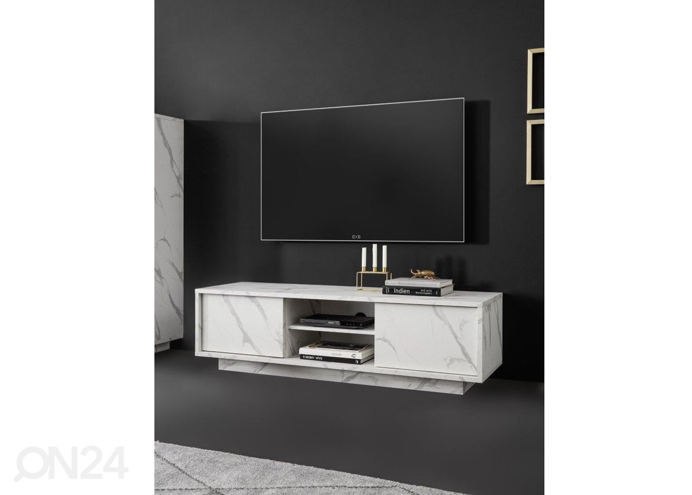 Marmorimitatsiooniga TV-alus Carrara 139cm suurendatud