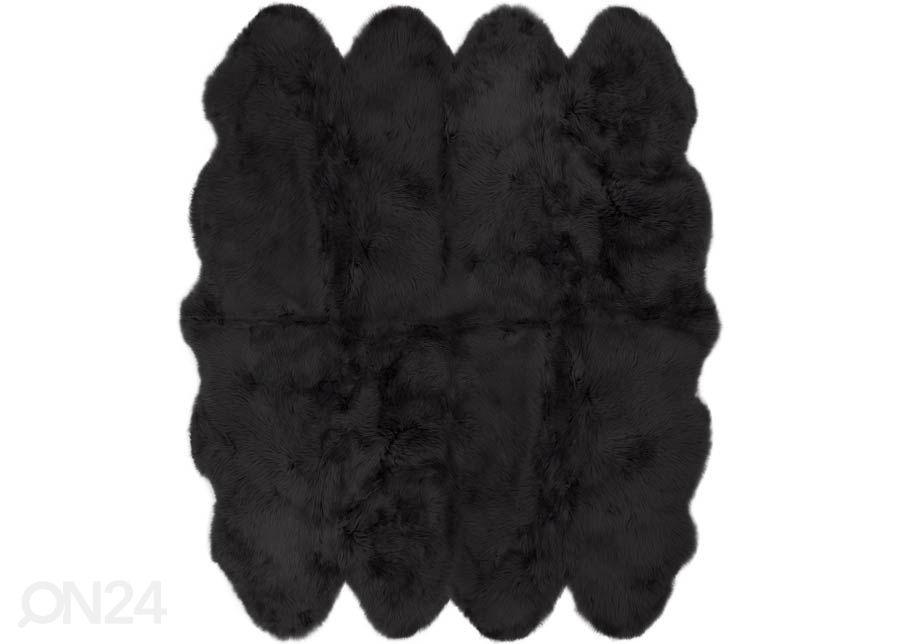 MERINO black OCTO ±170x180, naturaalne lambanahk suurendatud