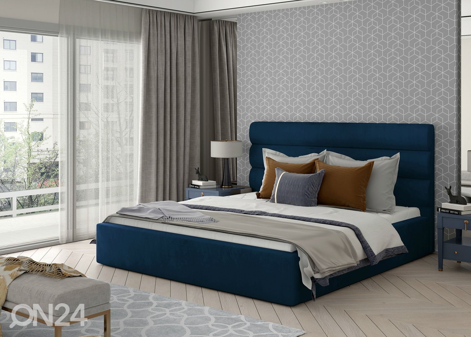 Pesukastiga voodi Caramel 140x200 cm suurendatud