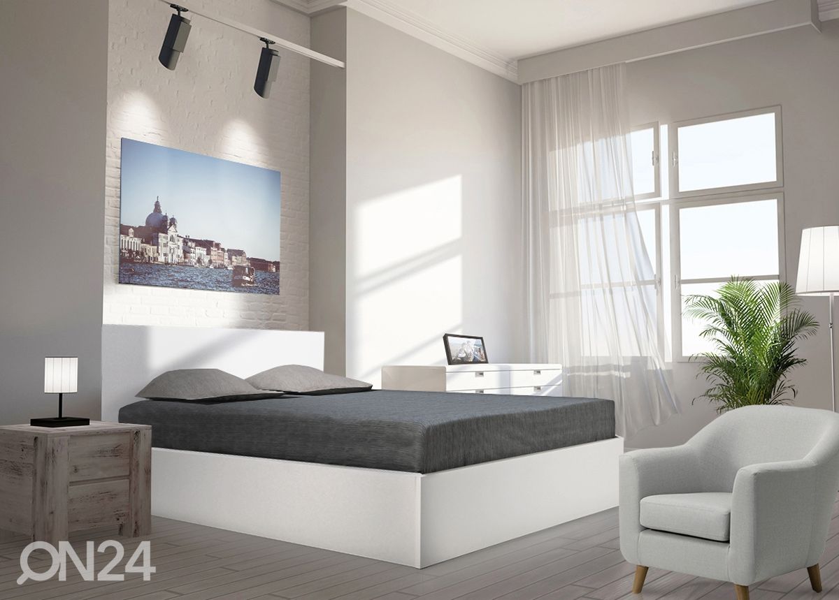 Pesukastiga voodi Madrid 140x200 cm suurendatud