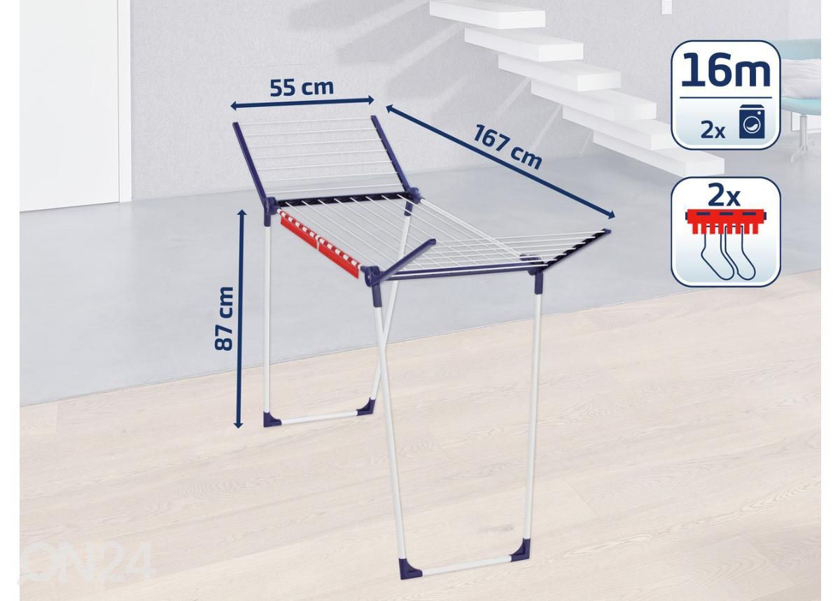 Pesukuivatusrest Leifheit Pegasus 160 suurendatud mõõdud