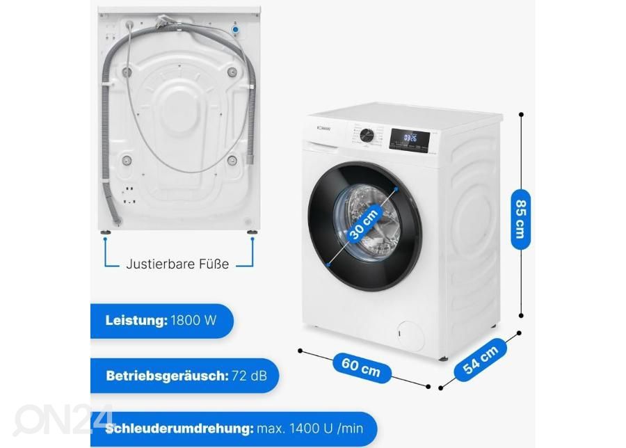 Pesumasin Bomann WA7185 suurendatud mõõdud