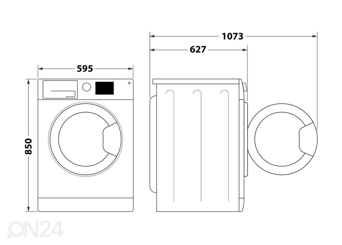 Pesumasin Whirlpool FFD9489BVEE suurendatud mõõdud