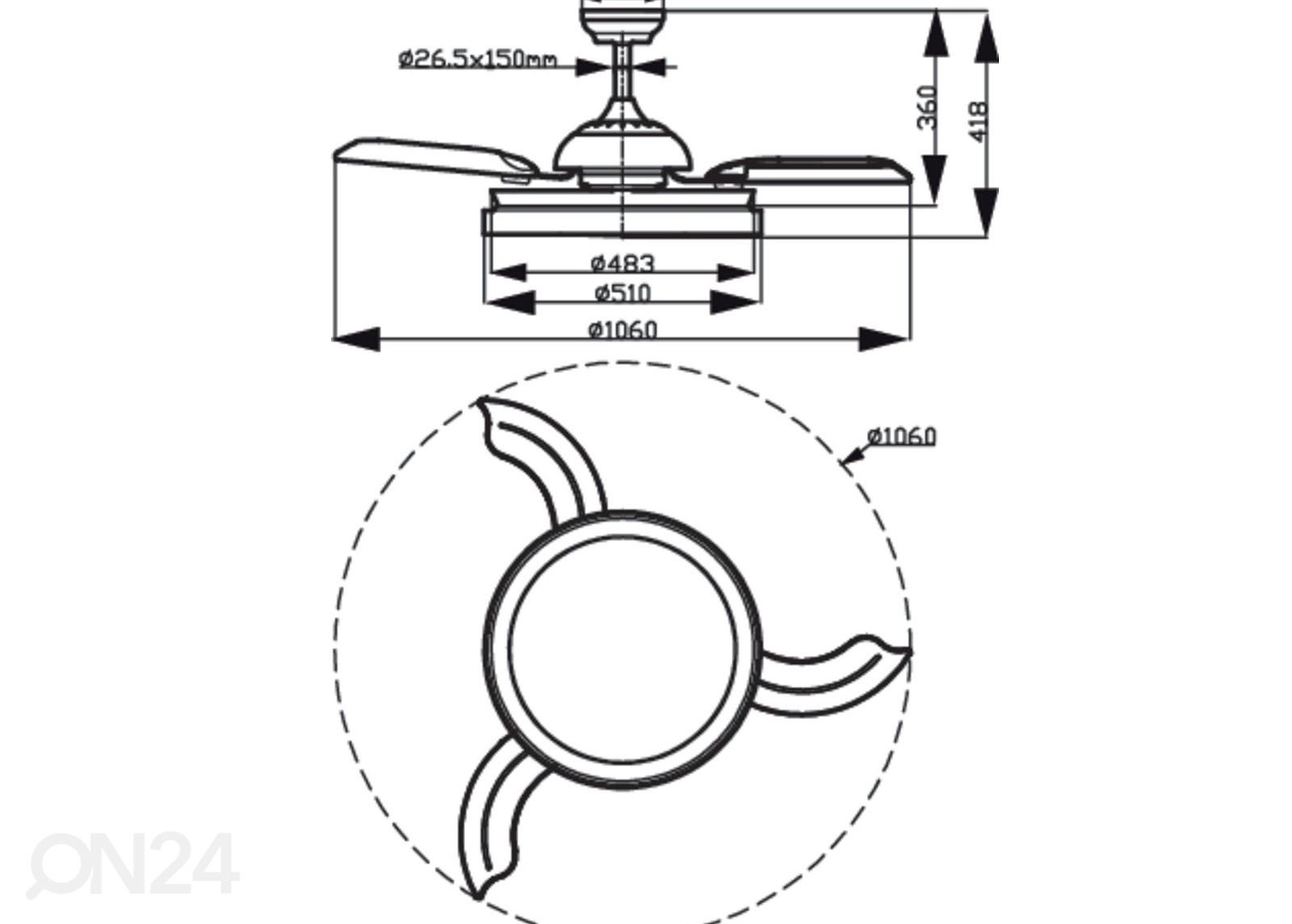 Philips Atlas SSW ventilaatoriga lamp nikkel suurendatud