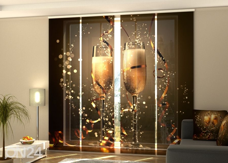 Pimendav paneelkardin Christmas Champagne 240x240 cm suurendatud