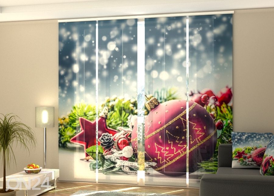 Pimendav paneelkardin Xmas Decorations with Snow 240x240 cm suurendatud