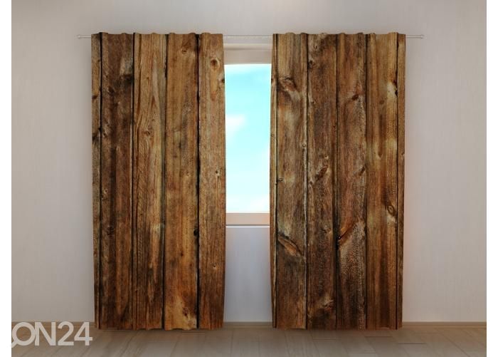Poolpimendav fotokardin Old Wooden Planks 240x220 cm suurendatud