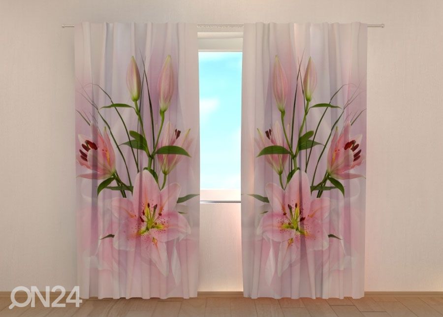 Poolpimendav kardin Princess Lilies 240x220 cm suurendatud