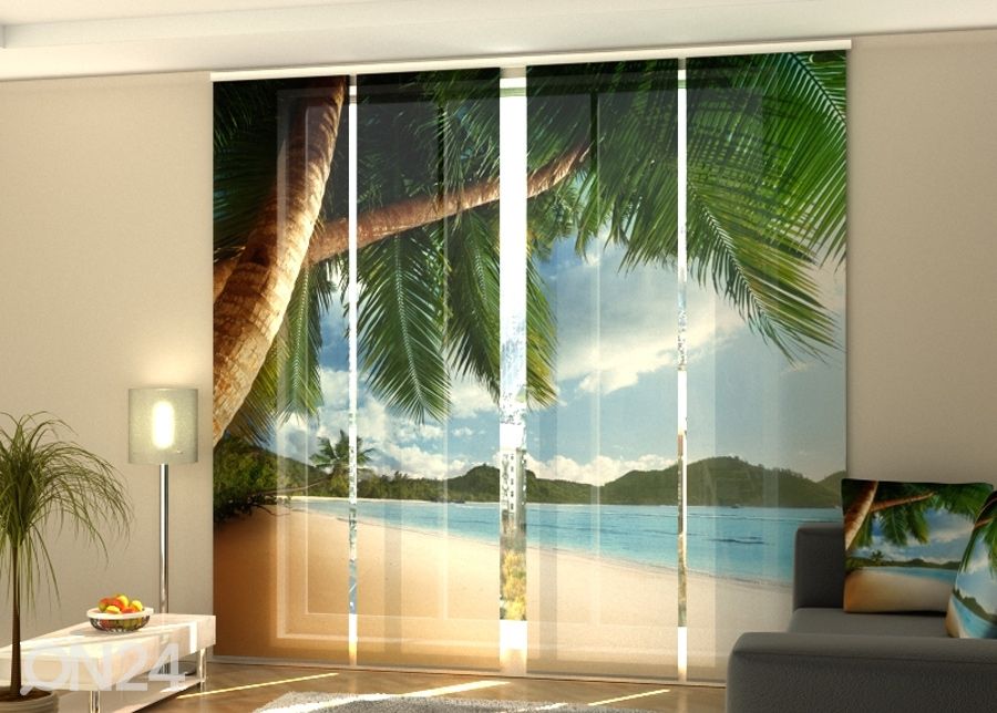 Poolpimendav paneelkardin Ocean and palms 240x240 cm suurendatud
