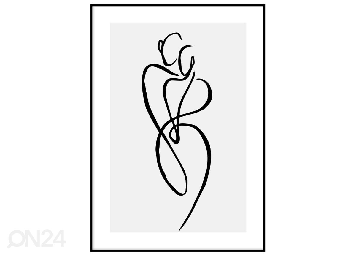 Poster One line figuur I 21x30 cm suurendatud