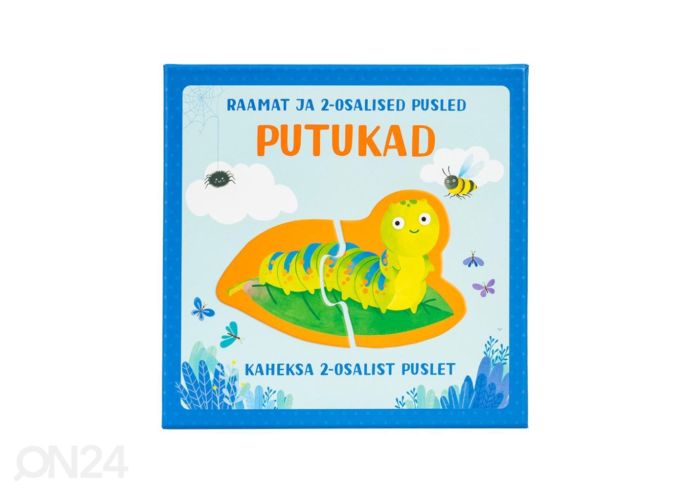 Raamat ja 2-osalised pusled Putukad suurendatud