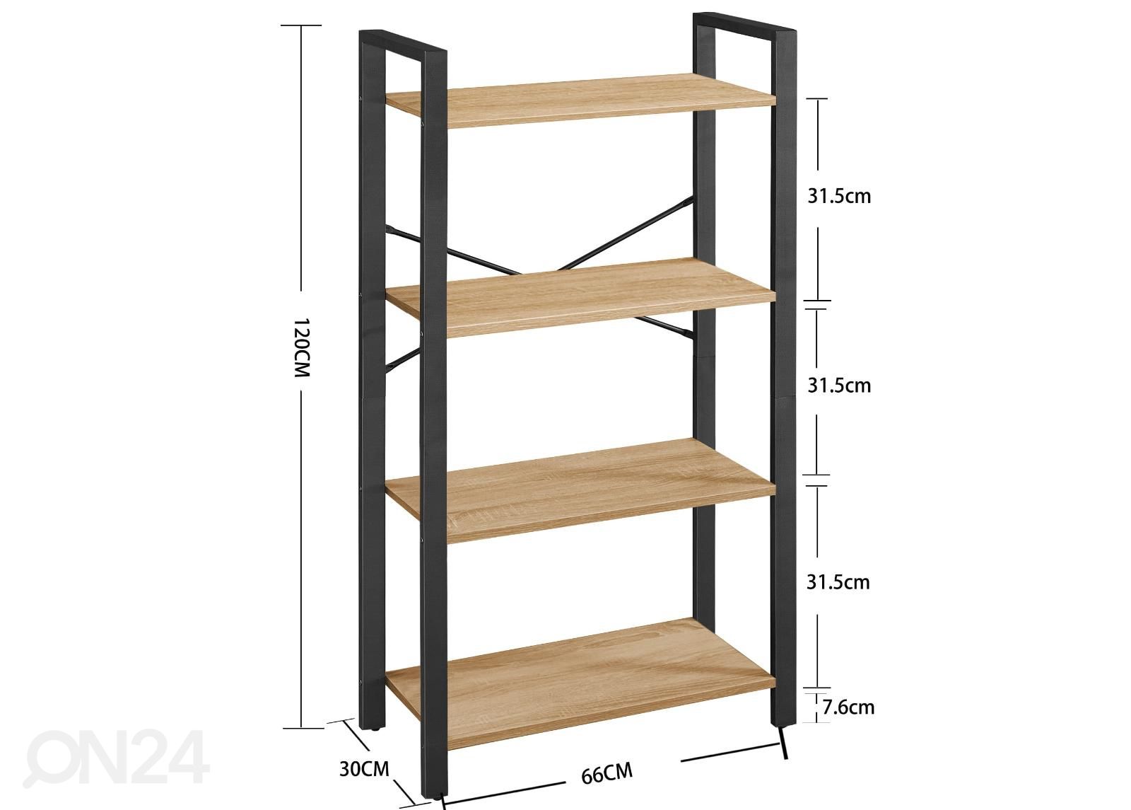 Raamaturiiul 120x66 cm suurendatud mõõdud