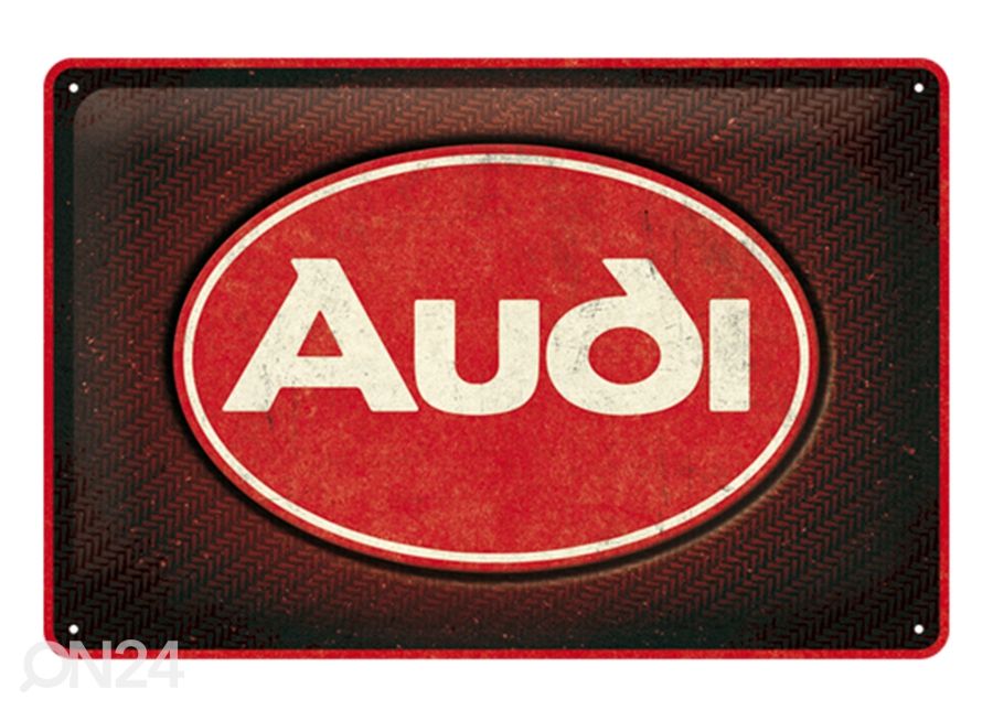 Retro metallposter Audi - logo Red Shine 20x30 cm suurendatud