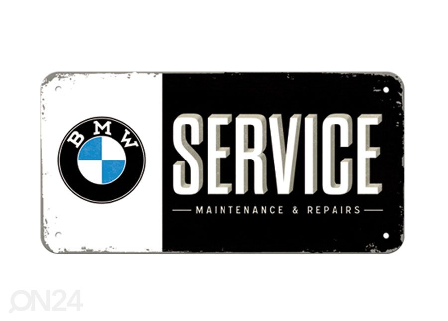 Retro metallposter BMW Service 10x20 cm suurendatud