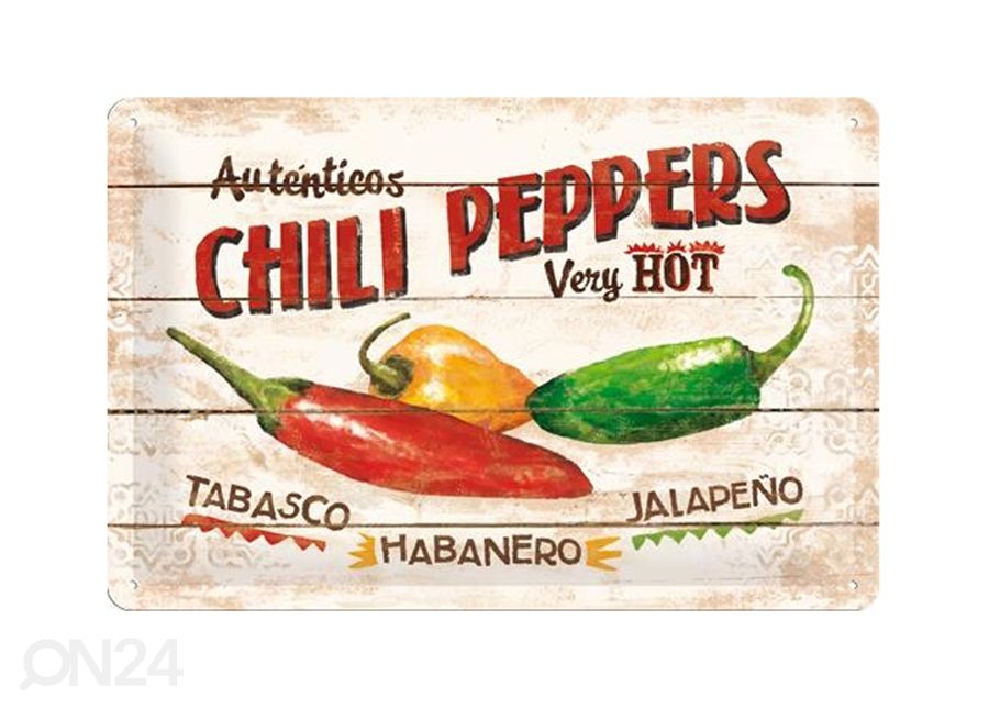 Retro metallposter Chili Peppers 20x30 cm suurendatud