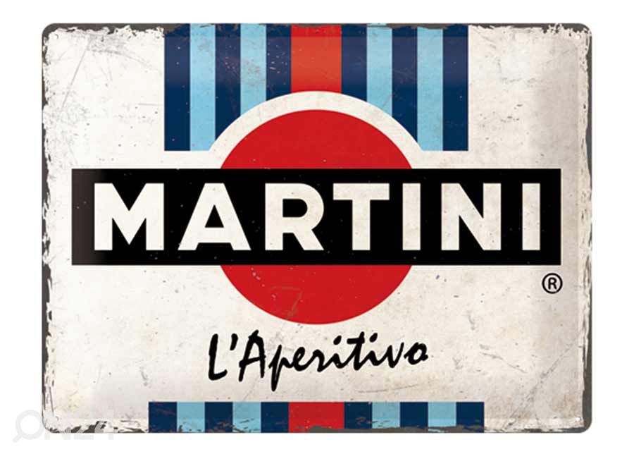 Retro metallposter Martini - L´Aperitivo Racing Stripes 30x40 cm suurendatud