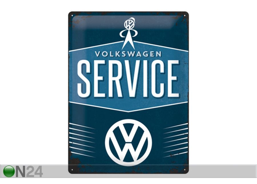 Retro metallposter VW Service 30x40 cm suurendatud