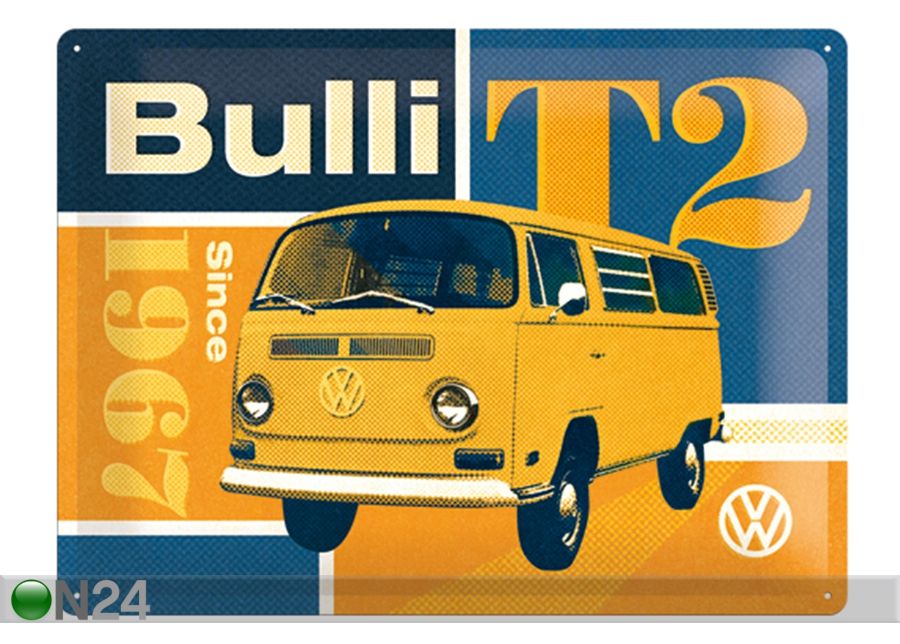 Retro metallposter VW T2 Bulli 30x40 cm suurendatud