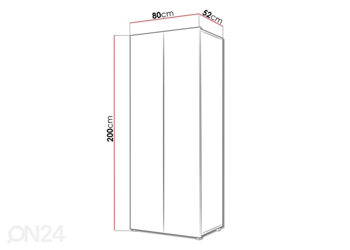 Riidekapp 80 cm suurendatud mõõdud