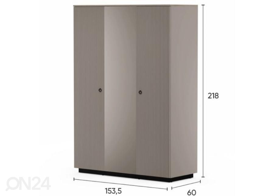 Riidekapp Dominica 153 cm suurendatud mõõdud