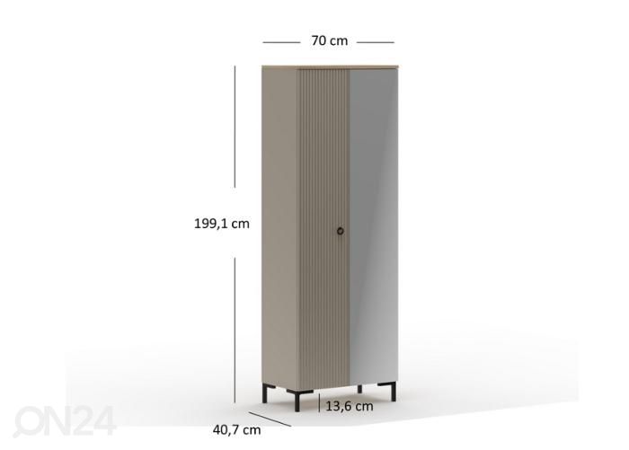 Riidekapp Dominica 70 cm suurendatud mõõdud