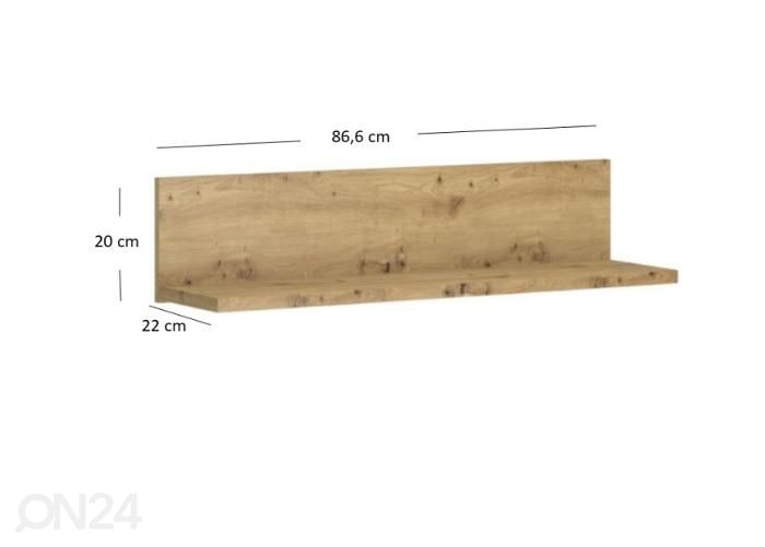 Riiul Ayson 86,6 cm suurendatud mõõdud