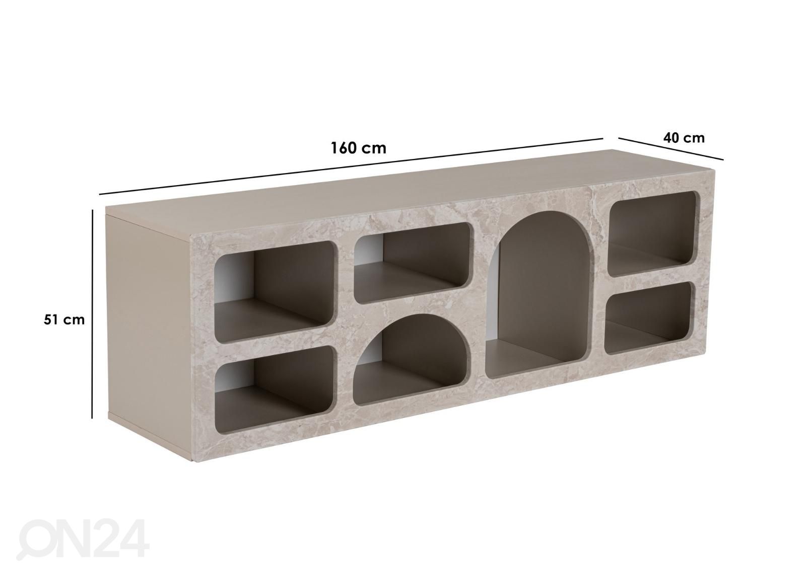 Riiul Caria 160 cm suurendatud mõõdud