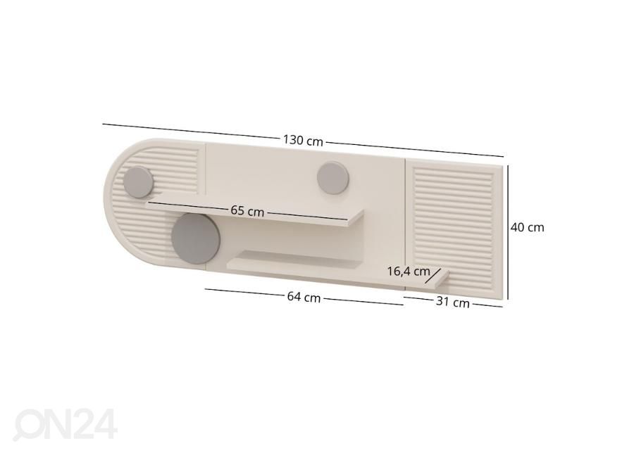 Riiul Ping 130 cm suurendatud mõõdud