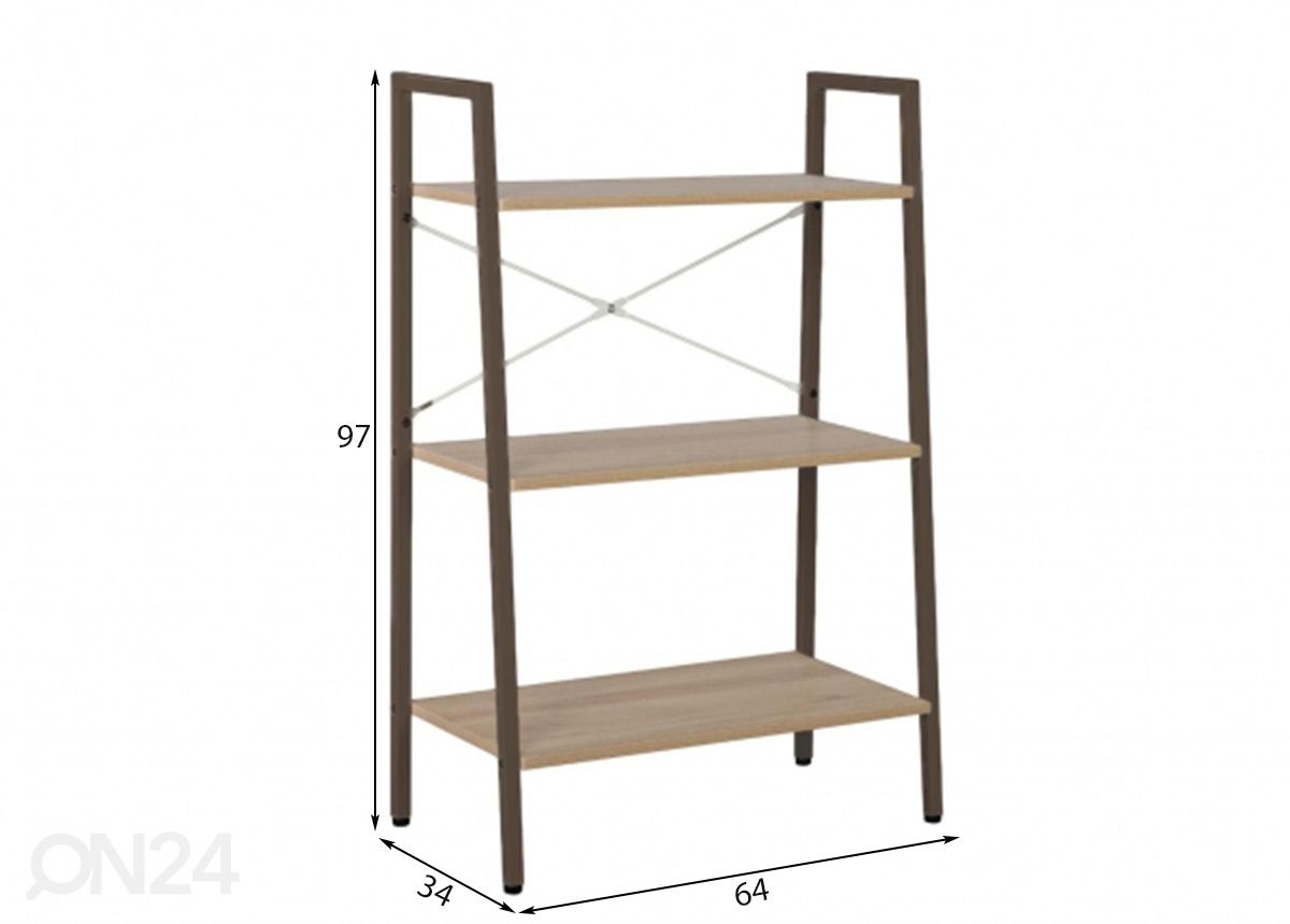 Riiul Sancia 64x34xH97 cm, tamm/pruun suurendatud mõõdud