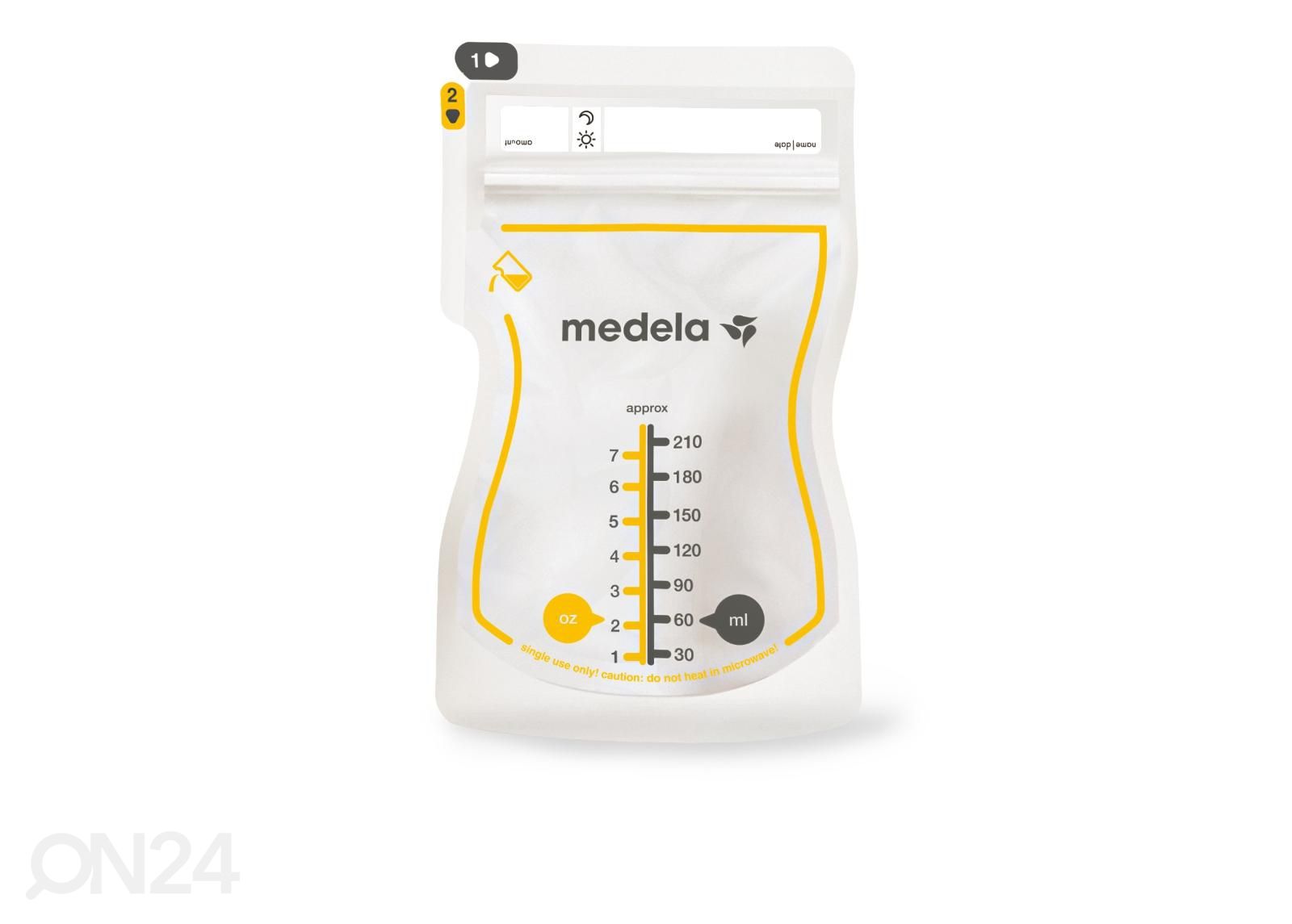 Rinnapiima säilituskott 210 ml Medela suurendatud