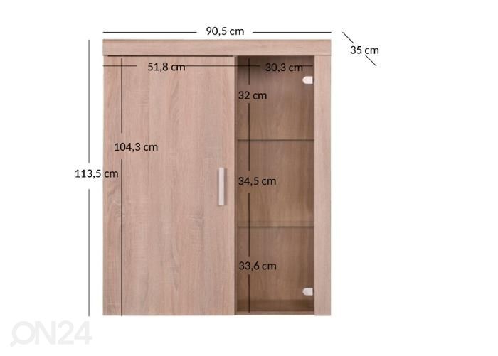 Seinakapp Damis 90 cm suurendatud mõõdud