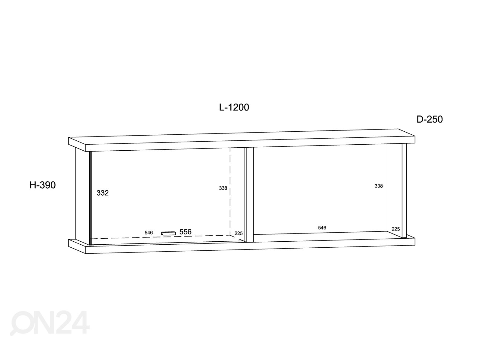 Seinakapp Fermoy 120 cm suurendatud mõõdud