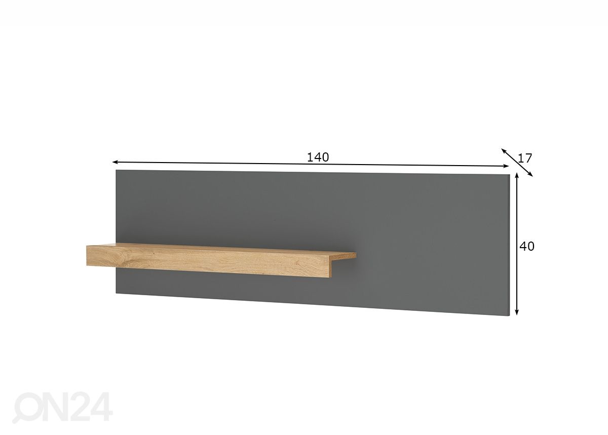 Seinariiul City 140 cm suurendatud mõõdud