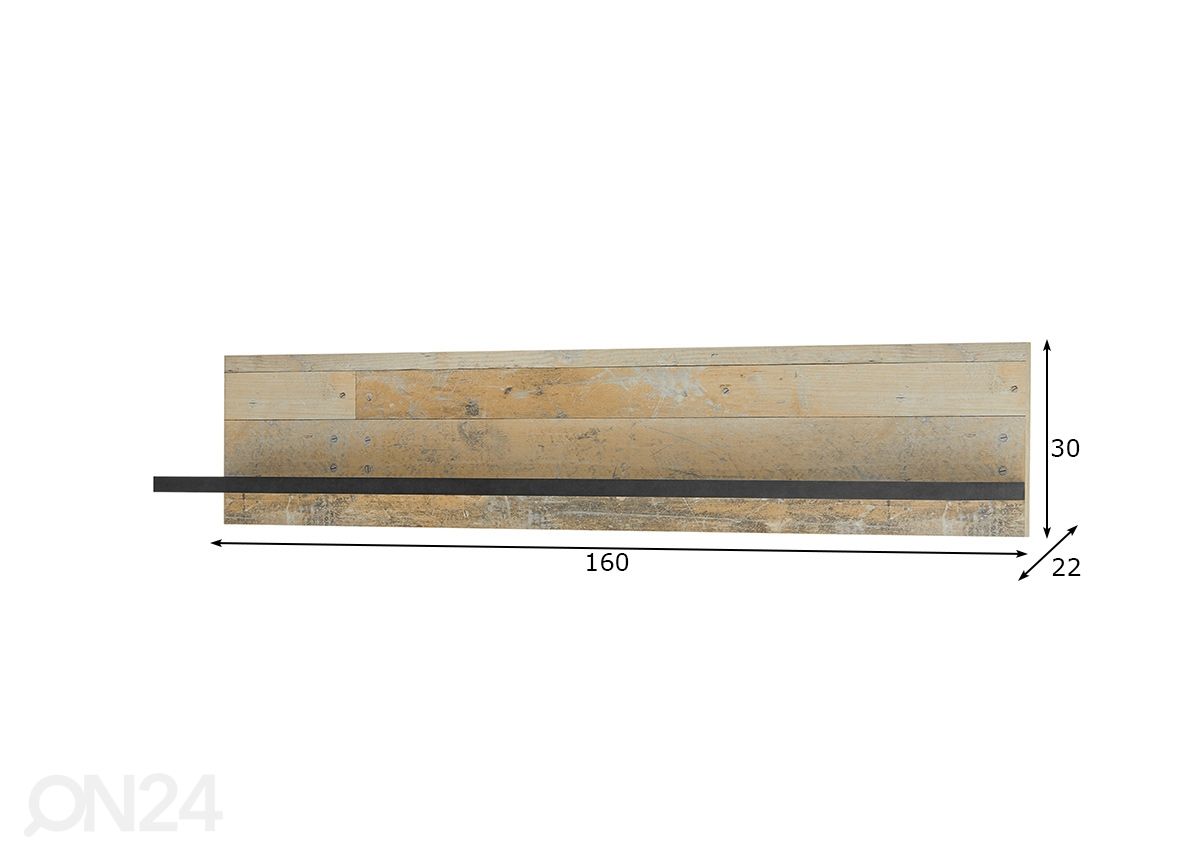 Seinariiul Sherwood 160 cm suurendatud mõõdud