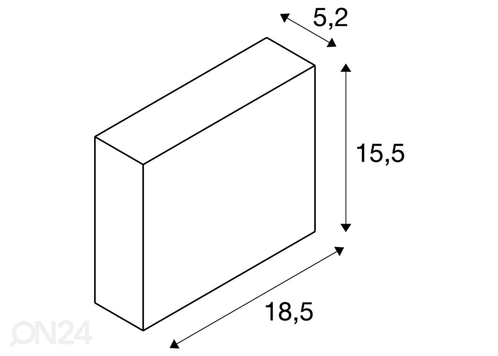 Seinavalgusti Quad Frame 19 suurendatud mõõdud