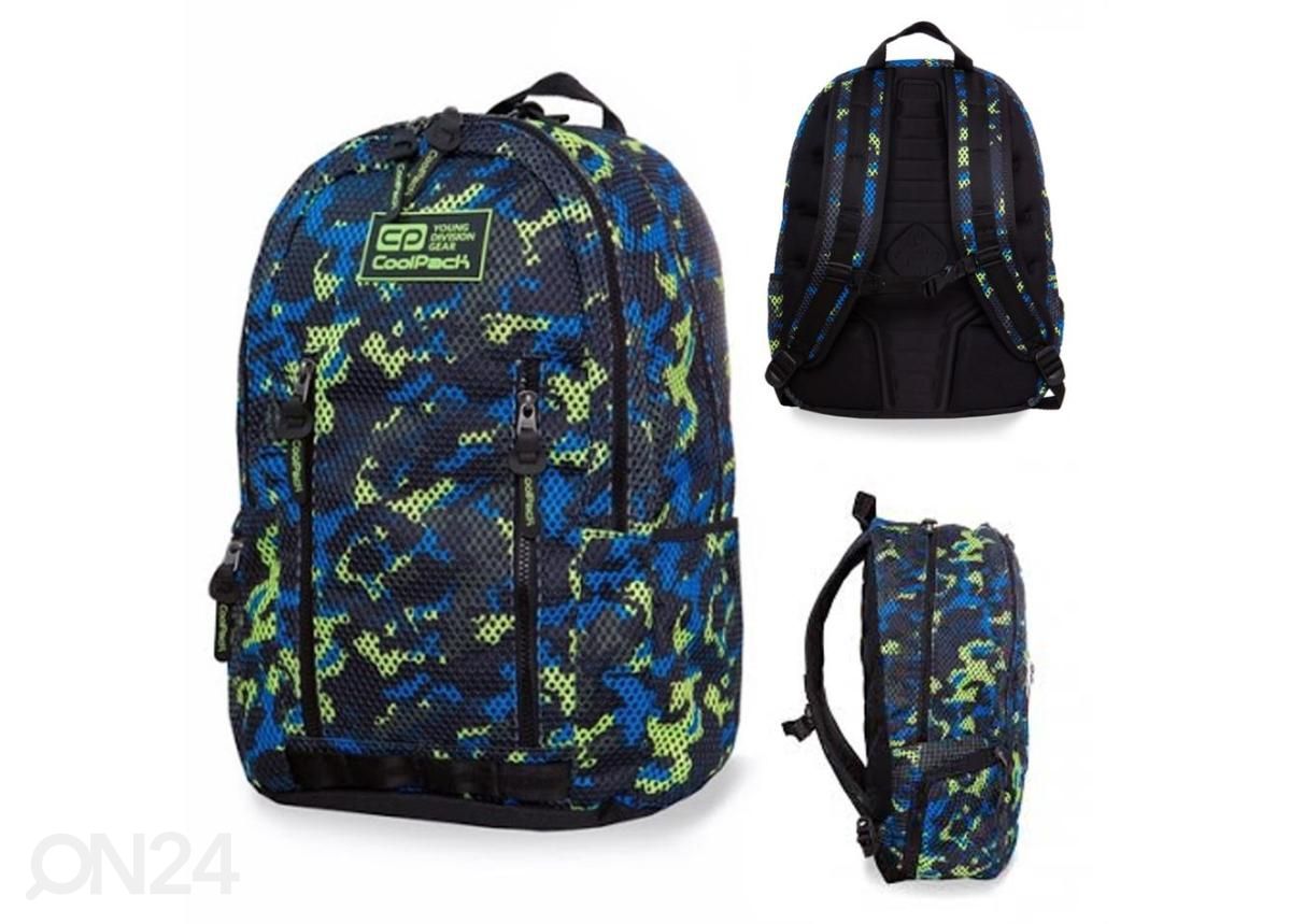 Seljakott CoolPack Impact II Camo Mesh, kollane suurendatud