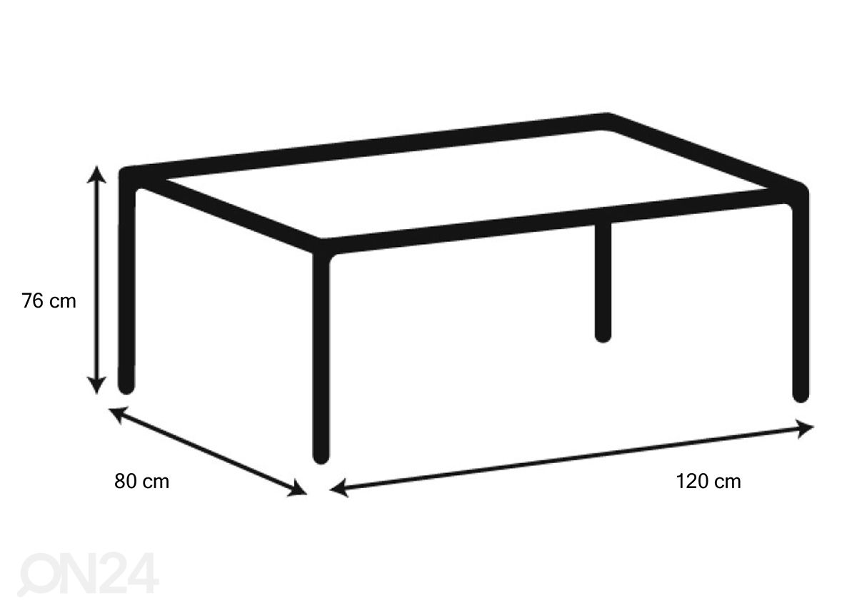 Söögilaud Concord 80x120 cm suurendatud mõõdud