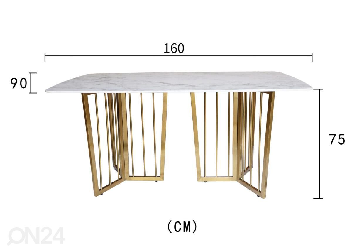 Söögilaud Modig 90x160 cm suurendatud mõõdud