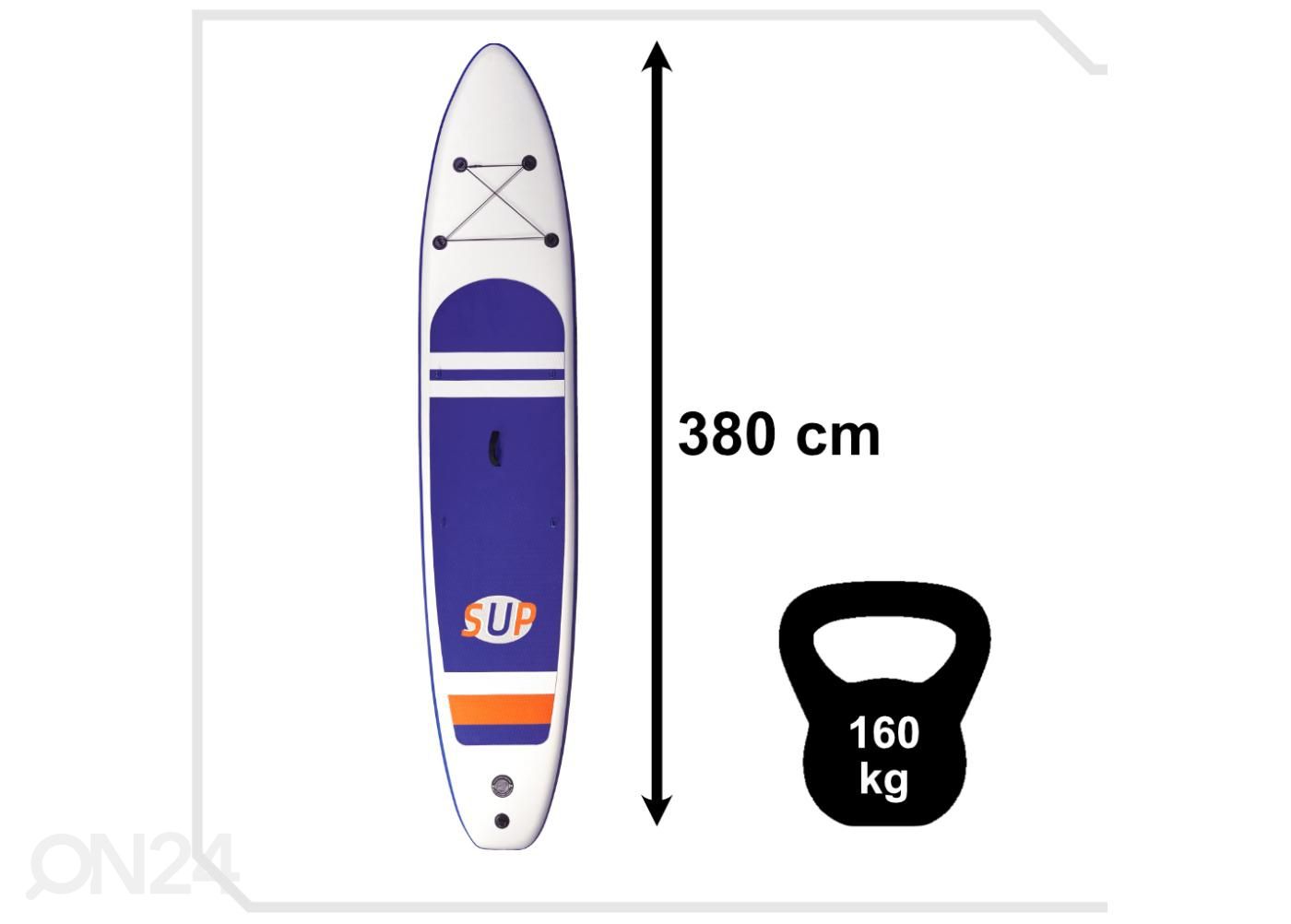 SUP aerulaud 380 cm suurendatud mõõdud