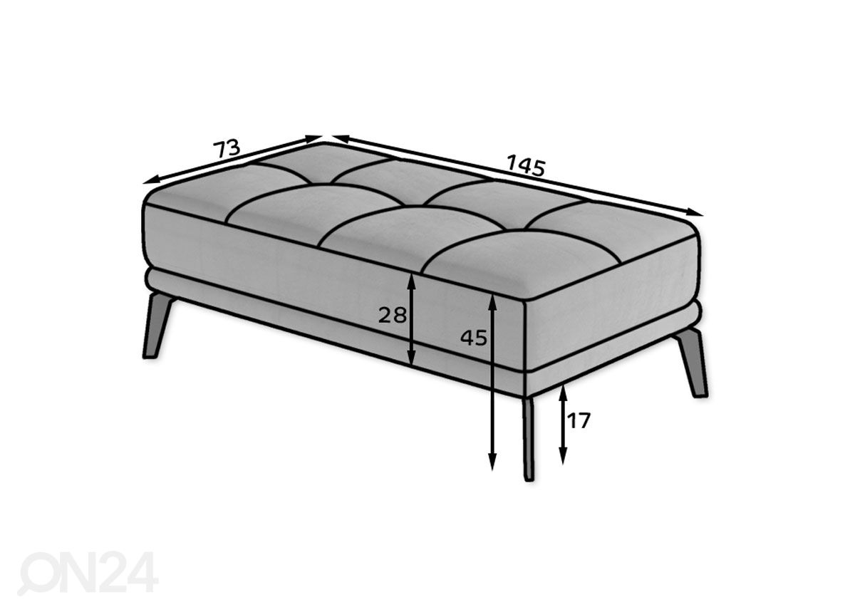 Tumba 72x145 cm suurendatud mõõdud