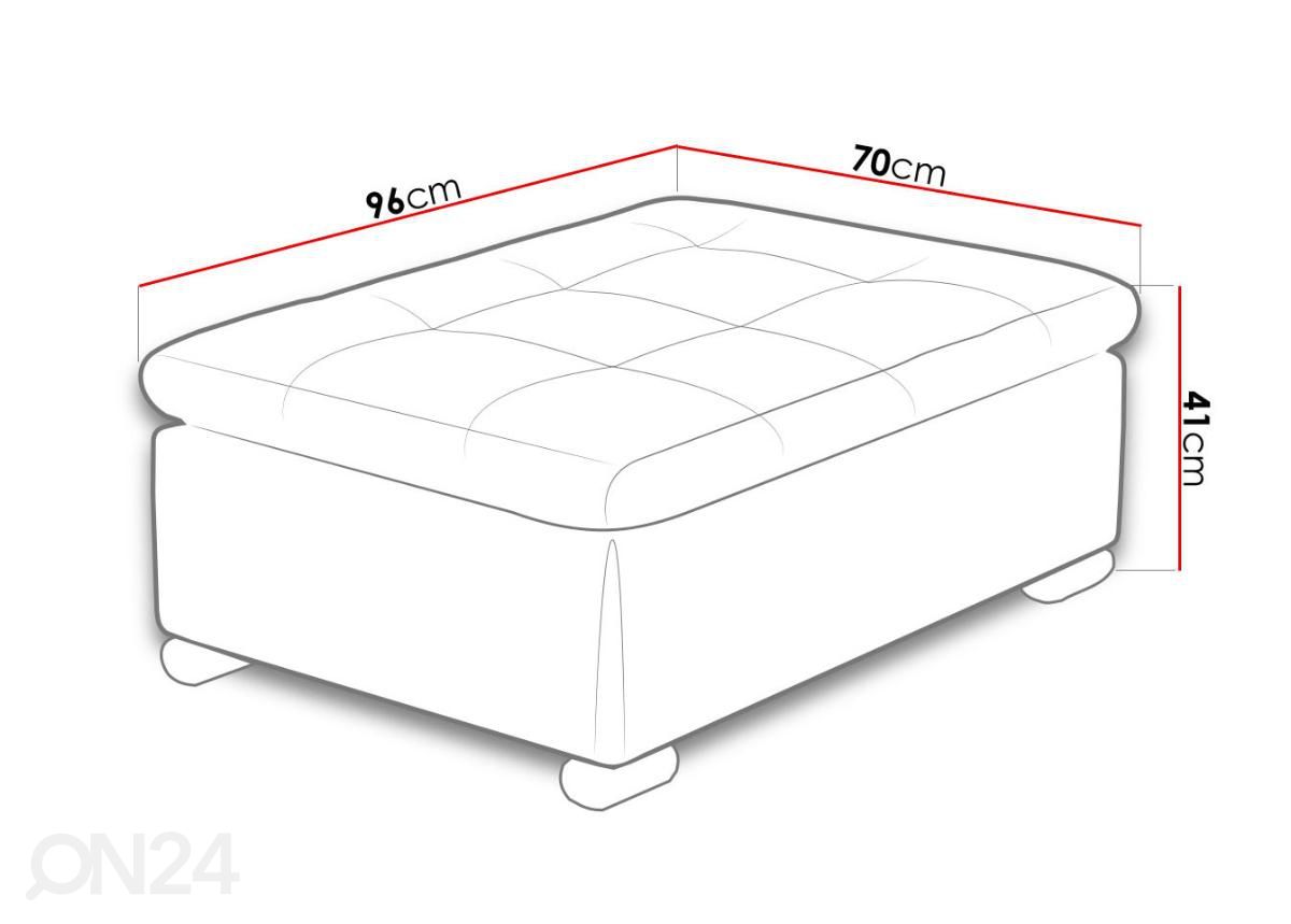 Tumba 96x70 cm suurendatud mõõdud