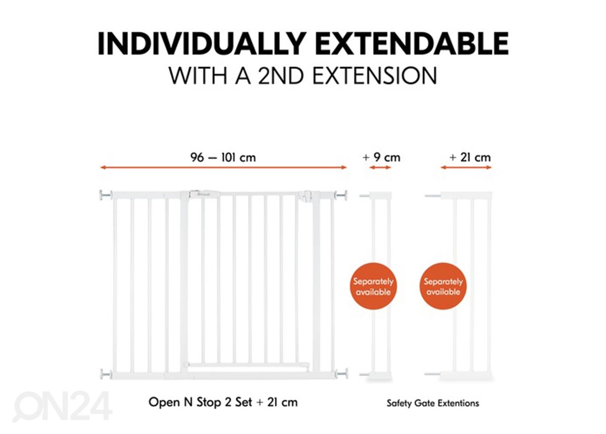 Turvavärav 96-101 cm Hauck Open N Stop 2 suurendatud mõõdud
