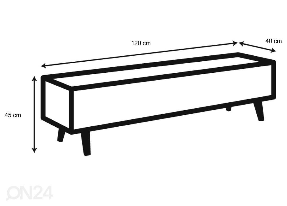 TV-alud Ralf 120 cm suurendatud mõõdud