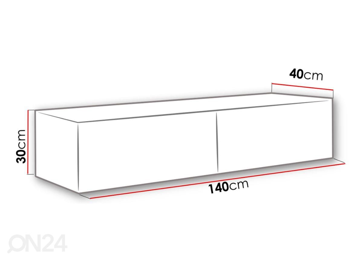 TV-alus 140 cm suurendatud mõõdud