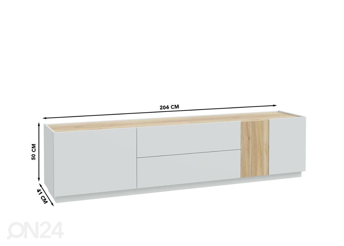 TV-alus 204 cm suurendatud mõõdud