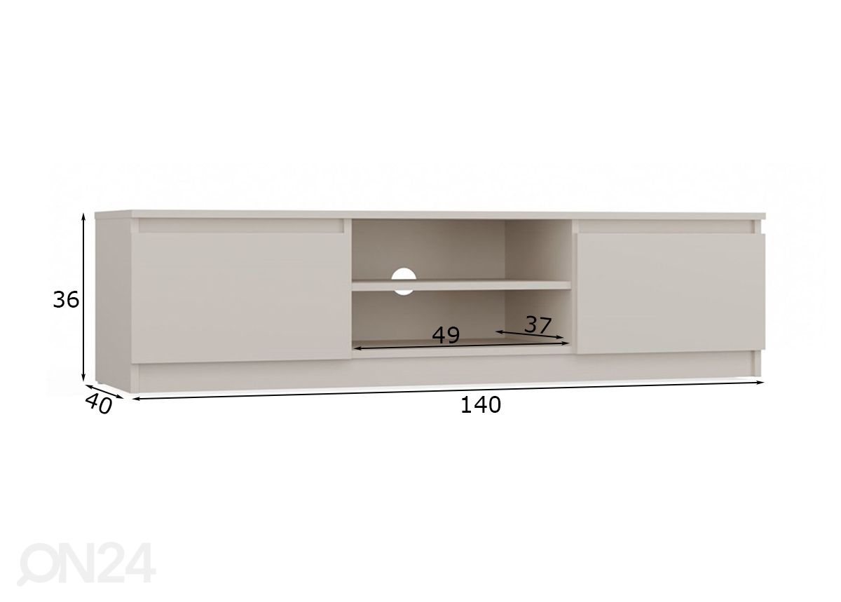 TV-alus Brooklyn 140 cm suurendatud mõõdud