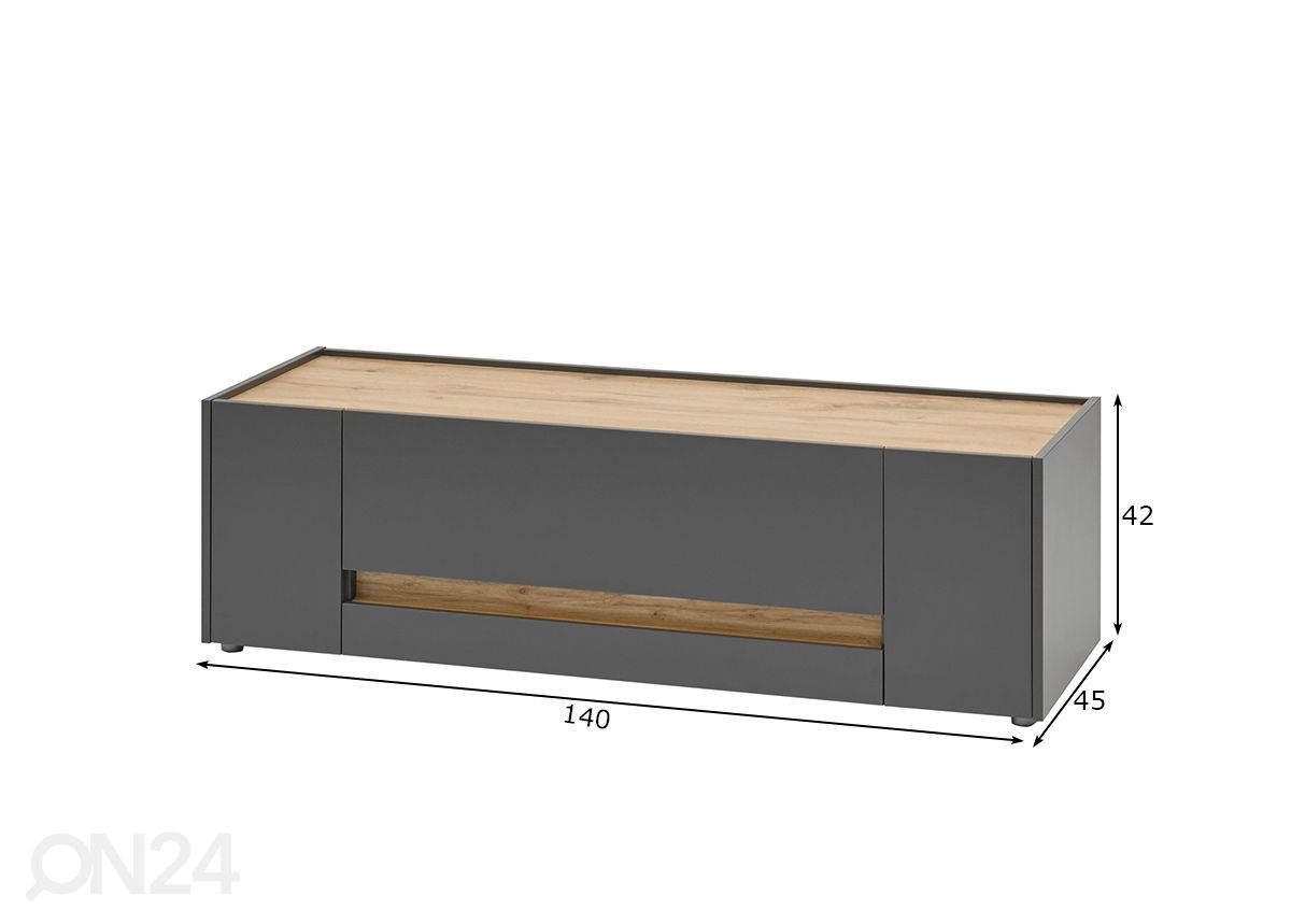 Tv-alus City 140 cm suurendatud mõõdud