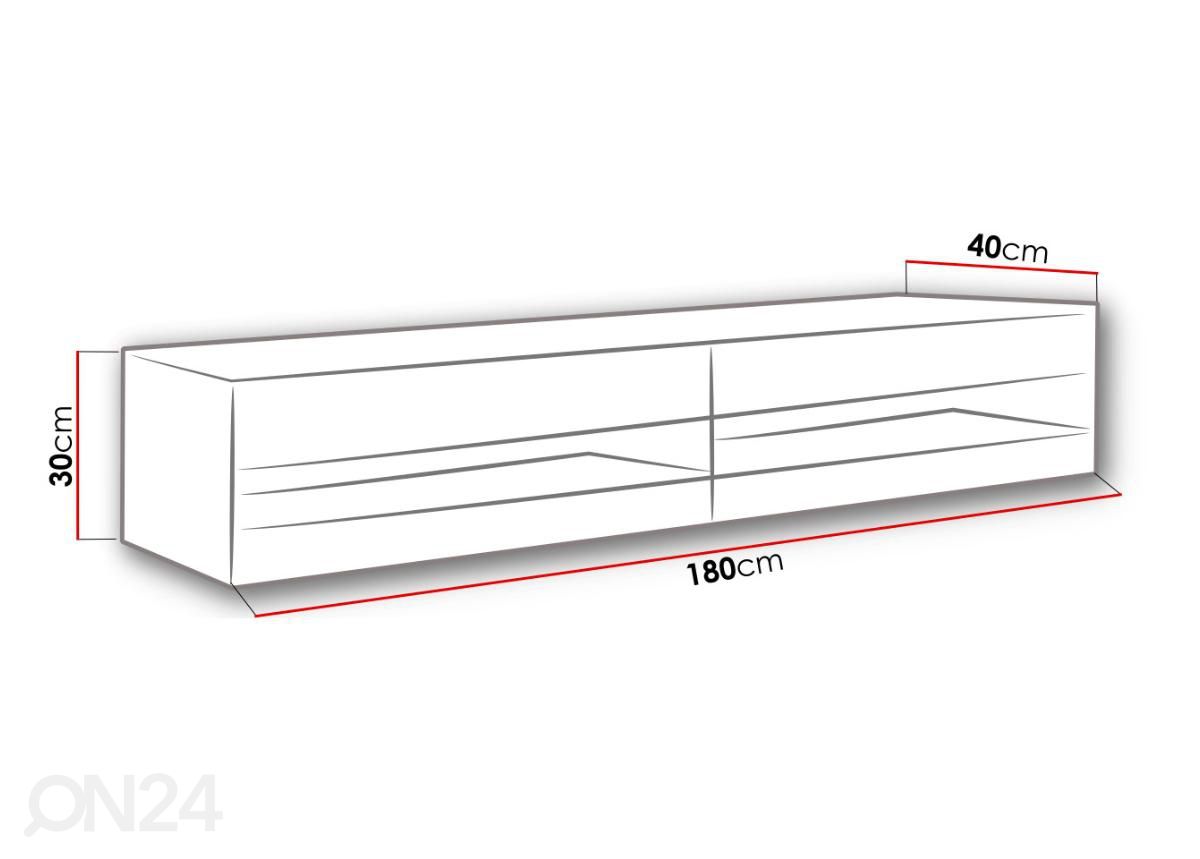 TV-alus Figo 180 cm + LED suurendatud mõõdud