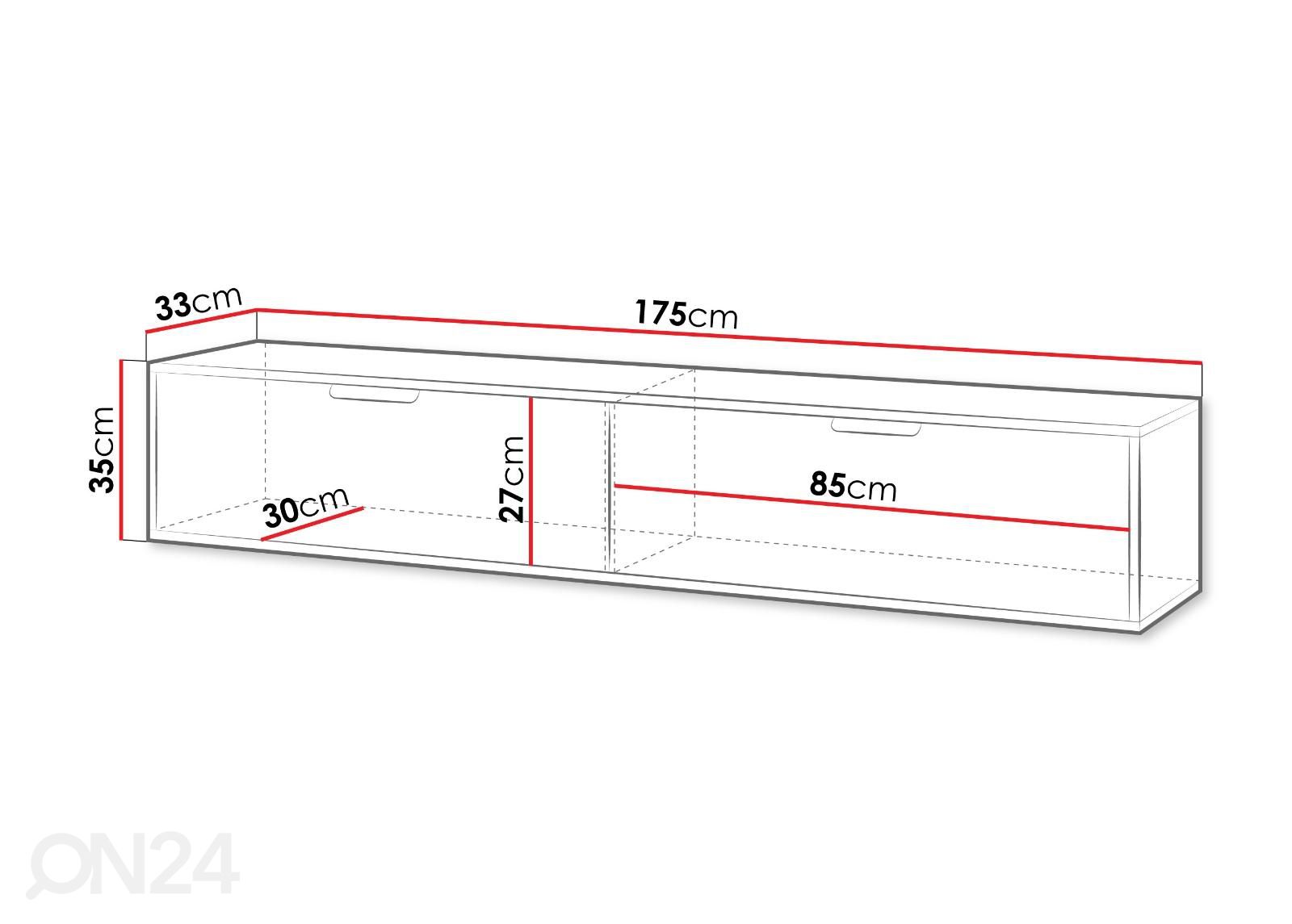 TV-alus Senna 175 cm suurendatud